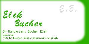 elek bucher business card